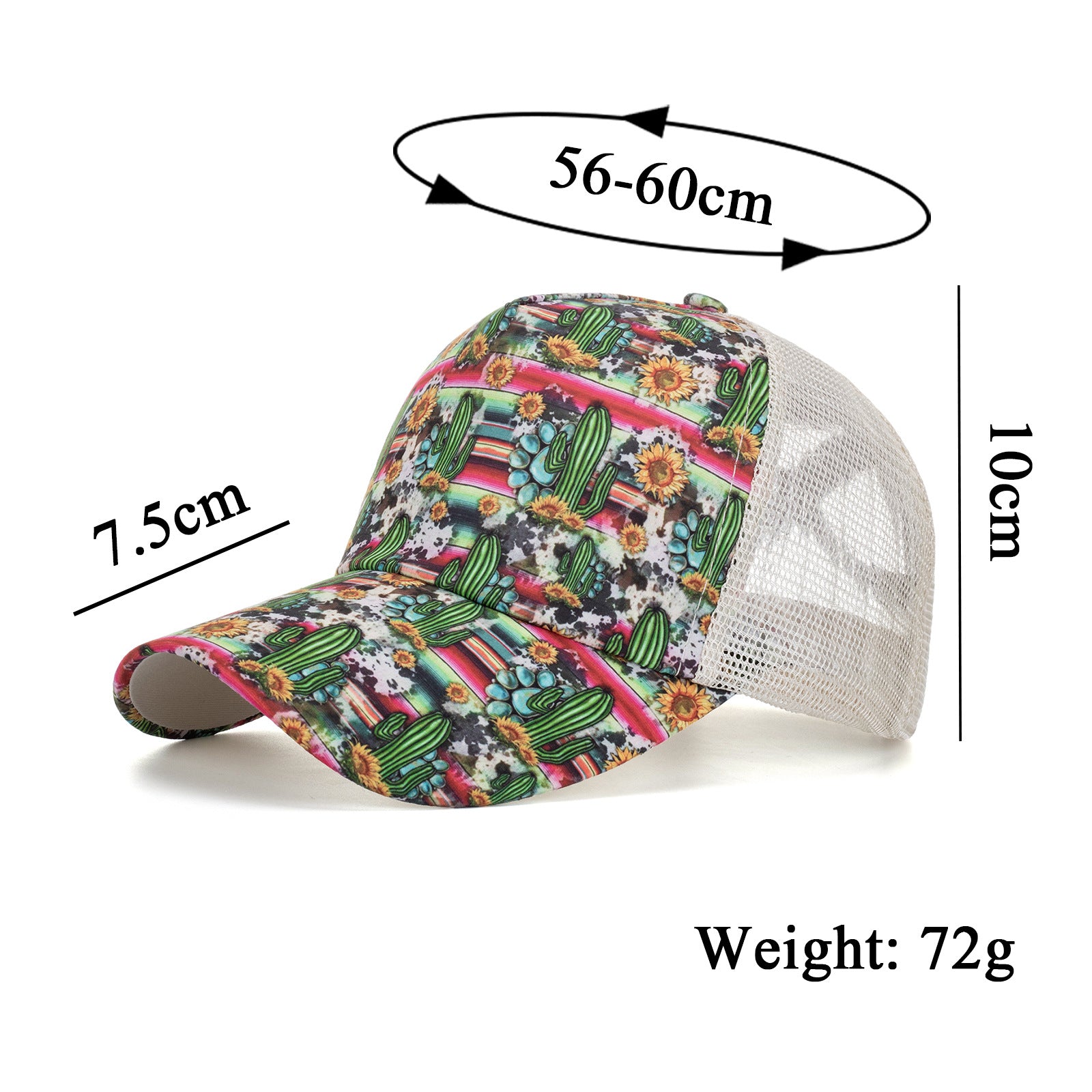Wholesale Cactus striped cross mesh baseball cap